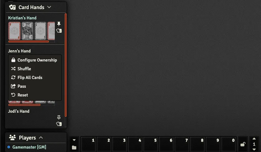 Card Hands List