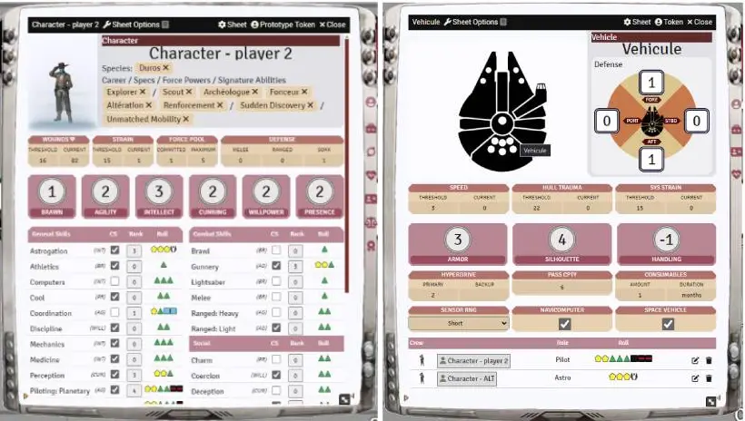 Alternative sheet design for FFG Star Wars